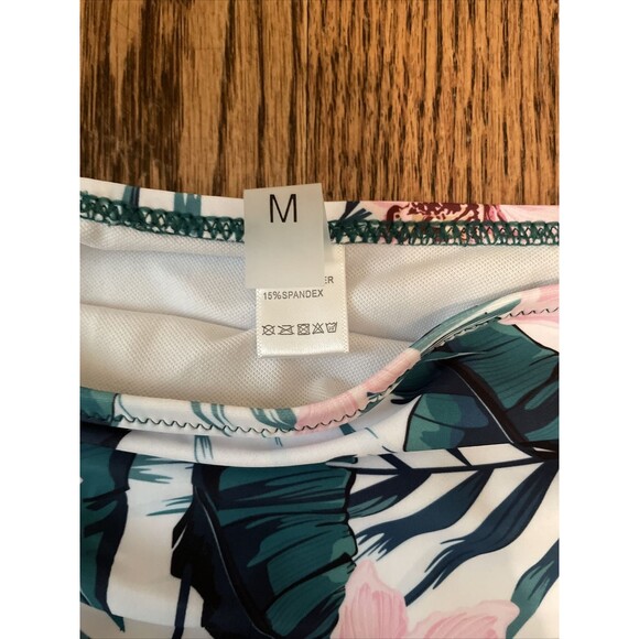 Women's Paradise High-Rise Bikini Swim Bathing Suit Bottoms Floral Tropical - M - Picture 3 of 4